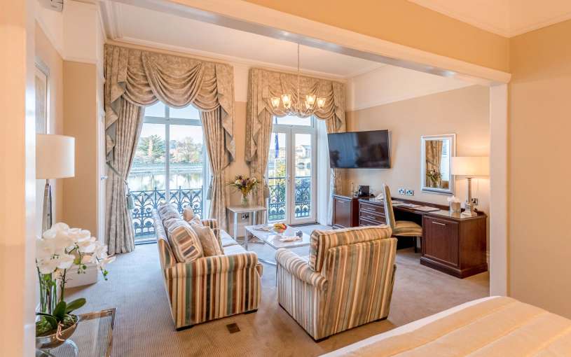 Imperial Hotel Accommodation (117) Lounge Area with Television and Desk