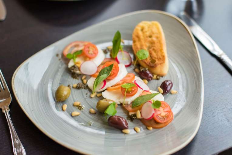 Imperial Hotel Restaurant Dining Tomato and Mozzarella with Olives